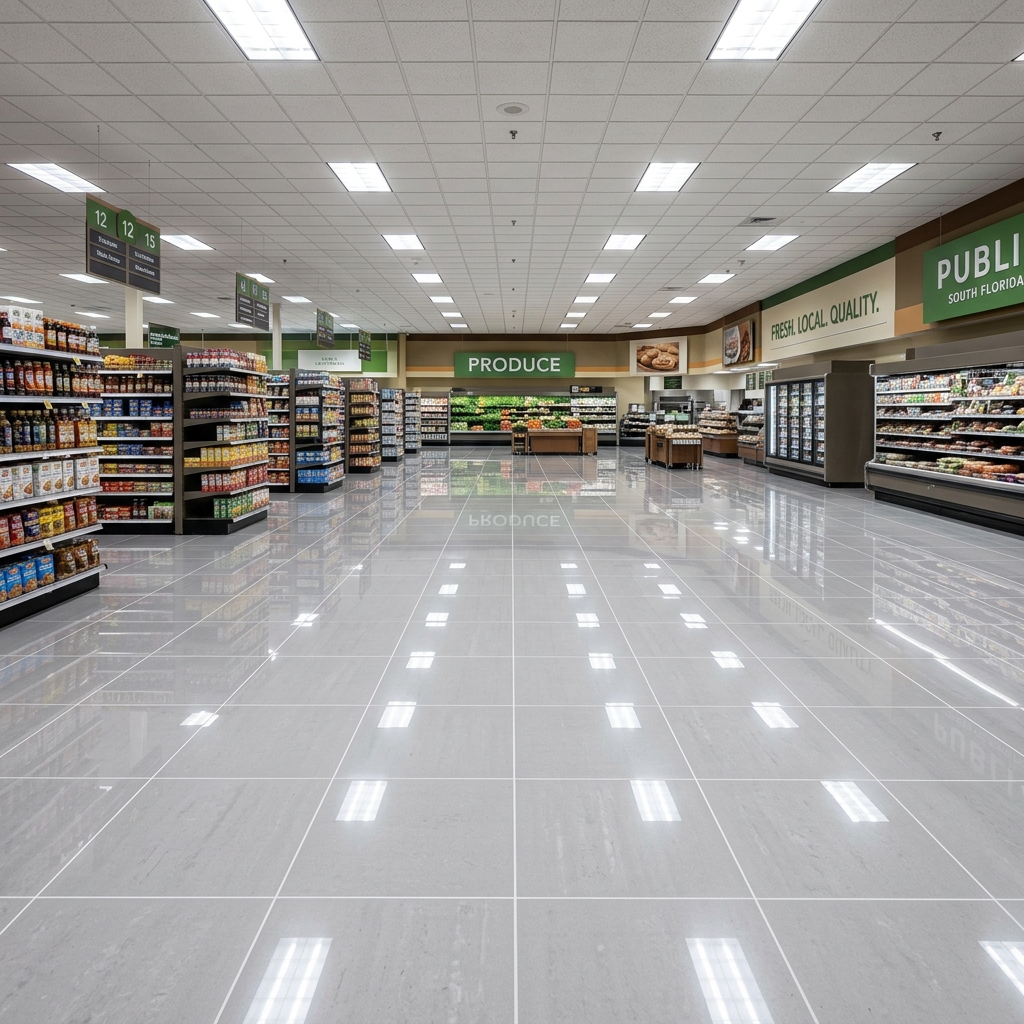 Commercial tile and grout deep cleaning in South Florida retail